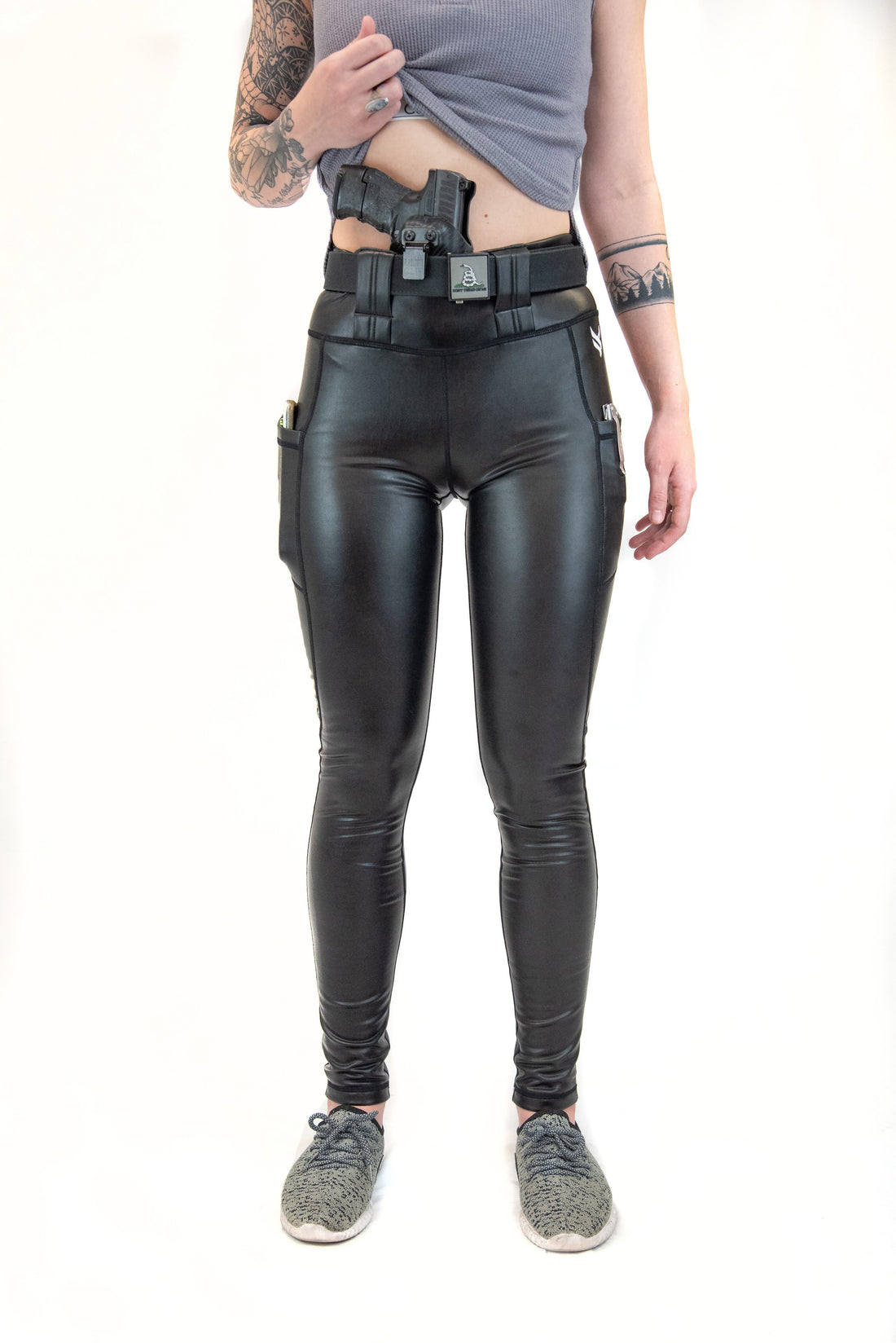 Mid Rise Faux Leather EDC Leggings