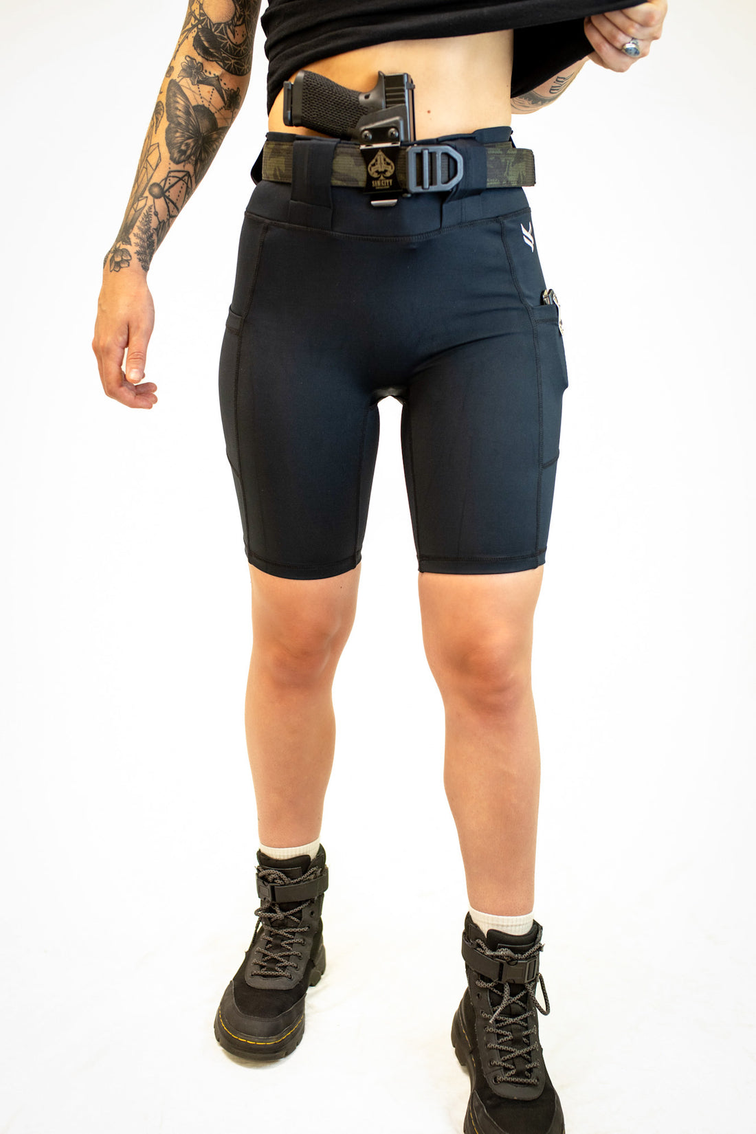 Women's Biker Carry Shorts 8" Inseam, Curvy, Black