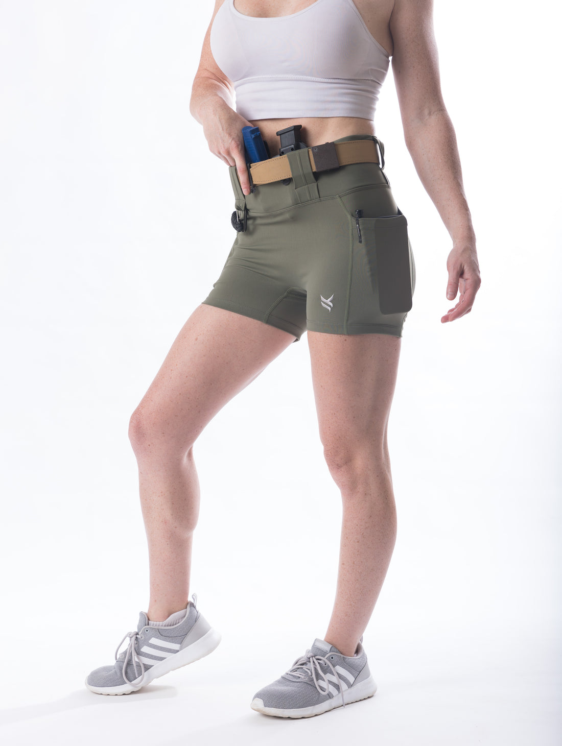 Women's High Rise Curvy Carry Shorts, 3" inseam - Olive