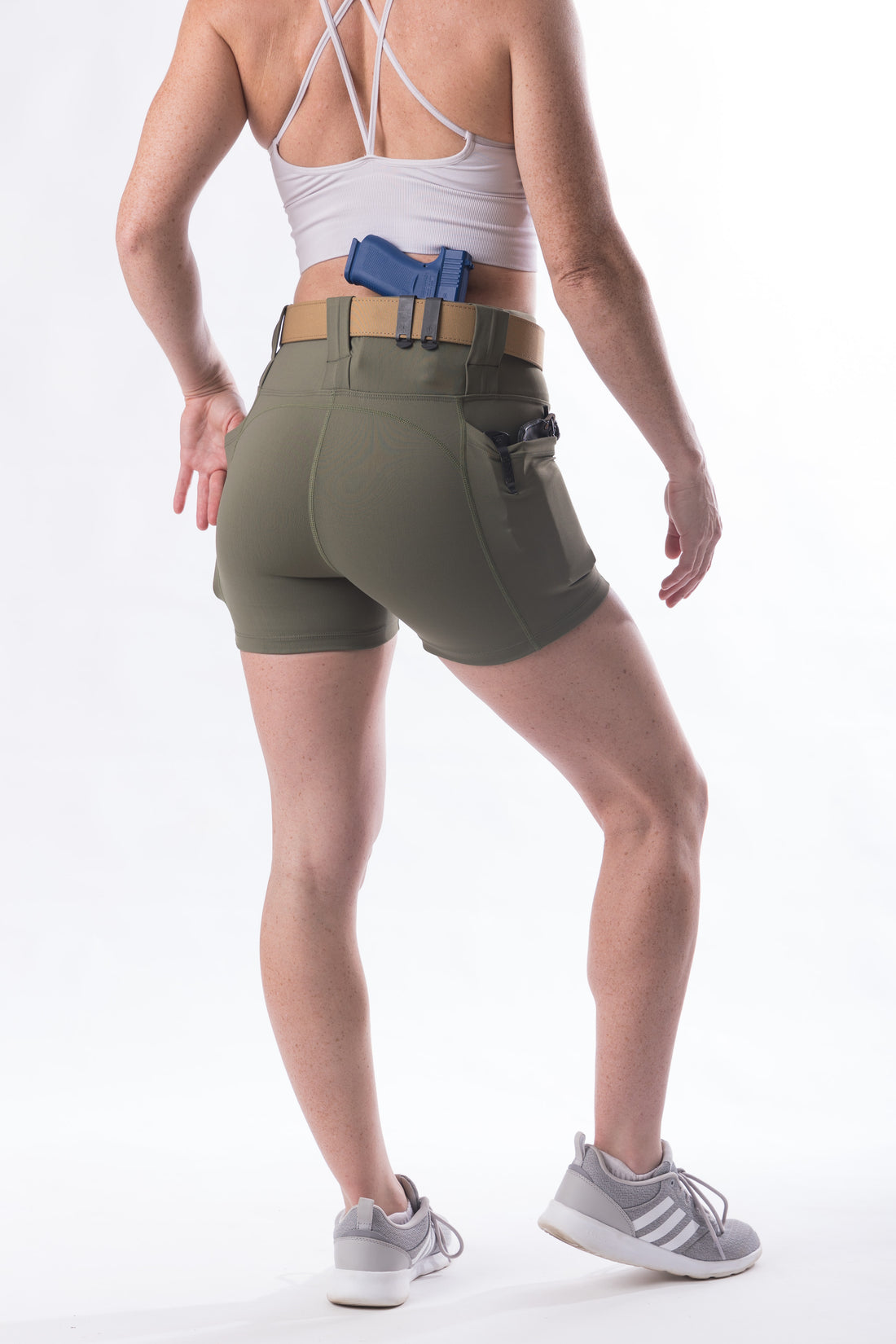 Women's High Rise Curvy Carry Shorts, 3" inseam - Olive