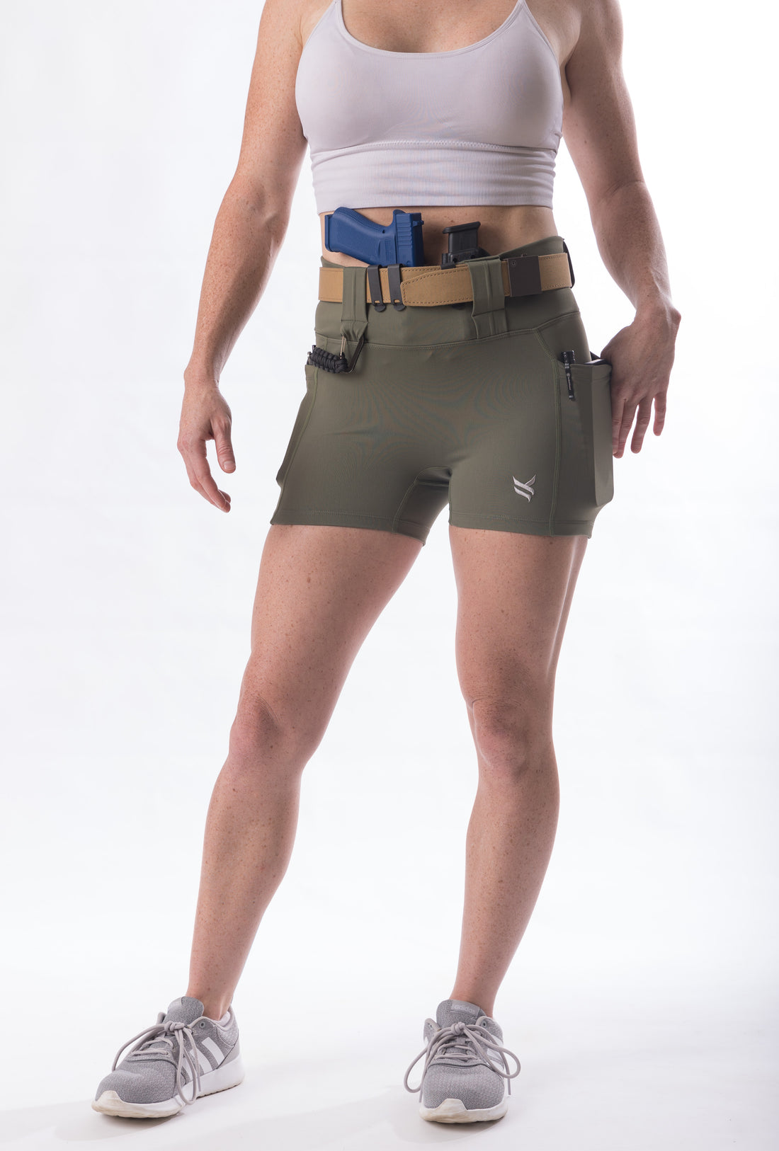 Women's High Rise Curvy Carry Shorts, 3" inseam - Olive