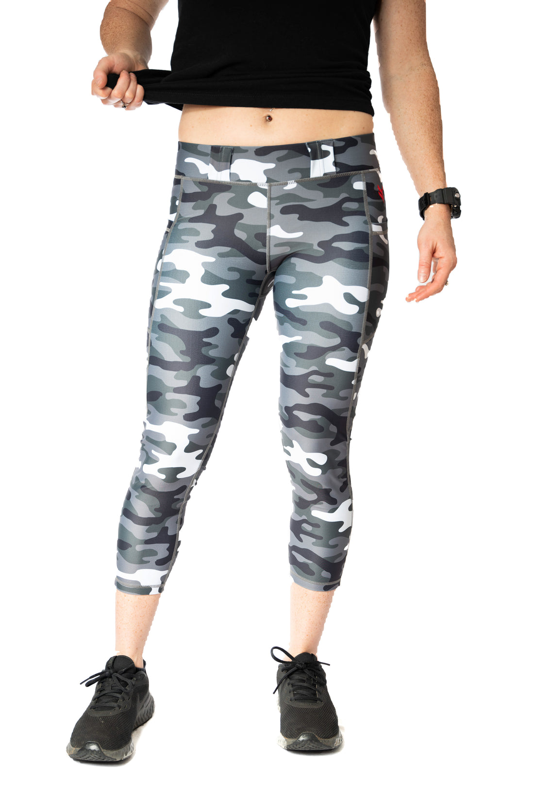 womens arctic camo conceal carry capri leggings