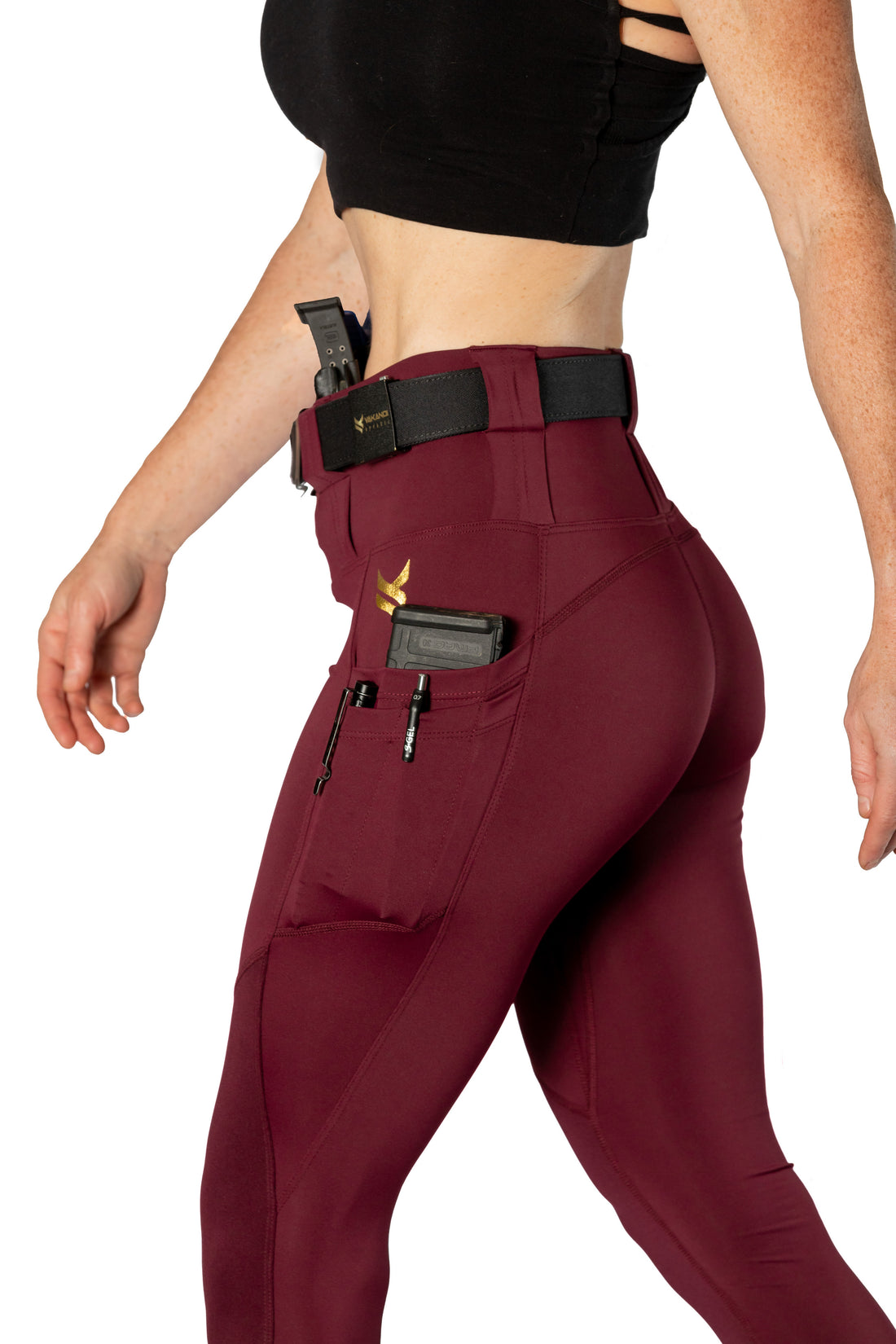 High Rise Crusader Leggings with new FlexCarry™ Waistband - Fig (click the + below for more details)