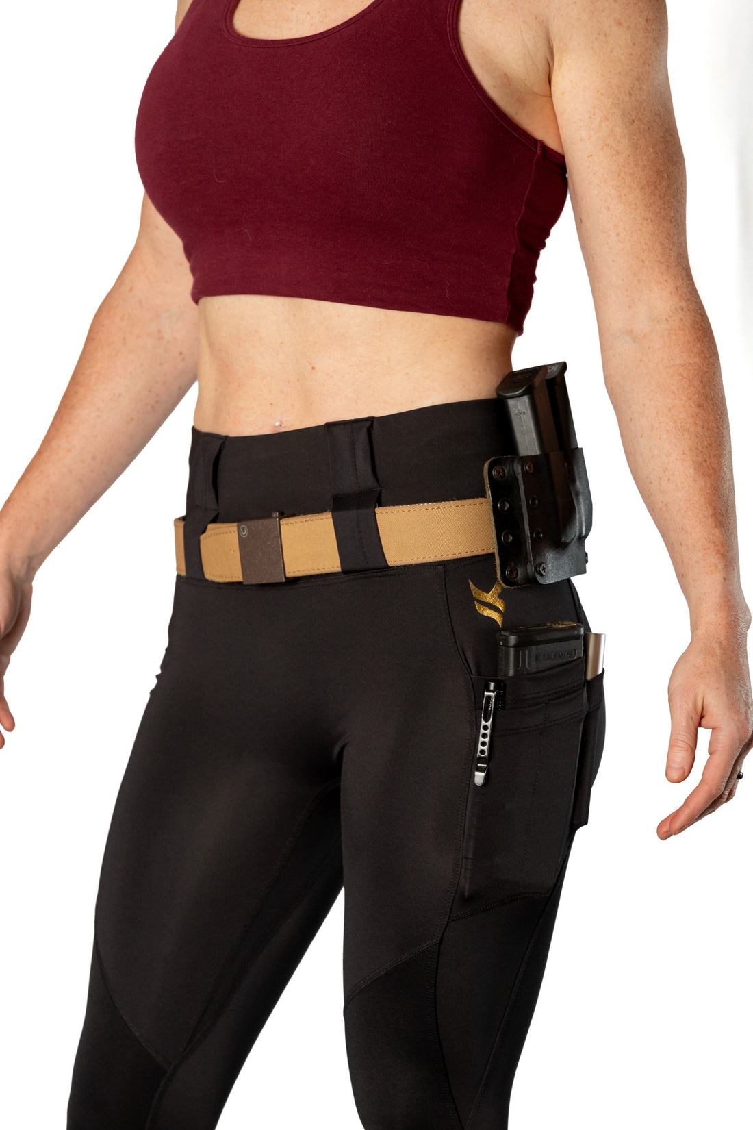 High Rise Crusader Leggings with new FlexCarry™ Waistband- Black (click the + below for more details)