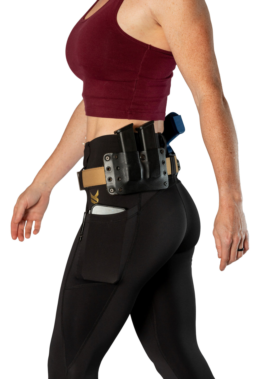Vakandi EDC Signature legging with new FlexCarry™ waistband - high rise, black (click + below for more detail)