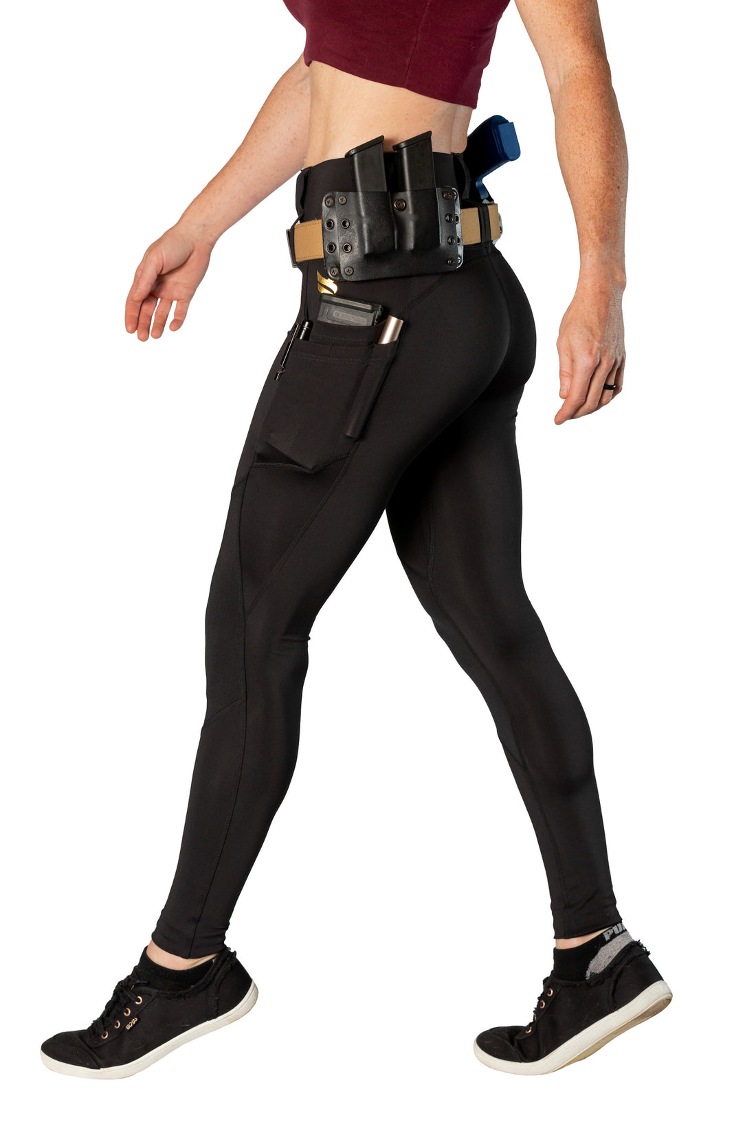 High Rise Crusader Leggings with new FlexCarry™ Waistband- Black (click the + below for more details)