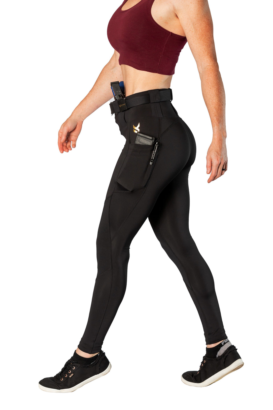 High Rise Crusader Leggings with new FlexCarry™ Waistband- Black (click the + below for more details)