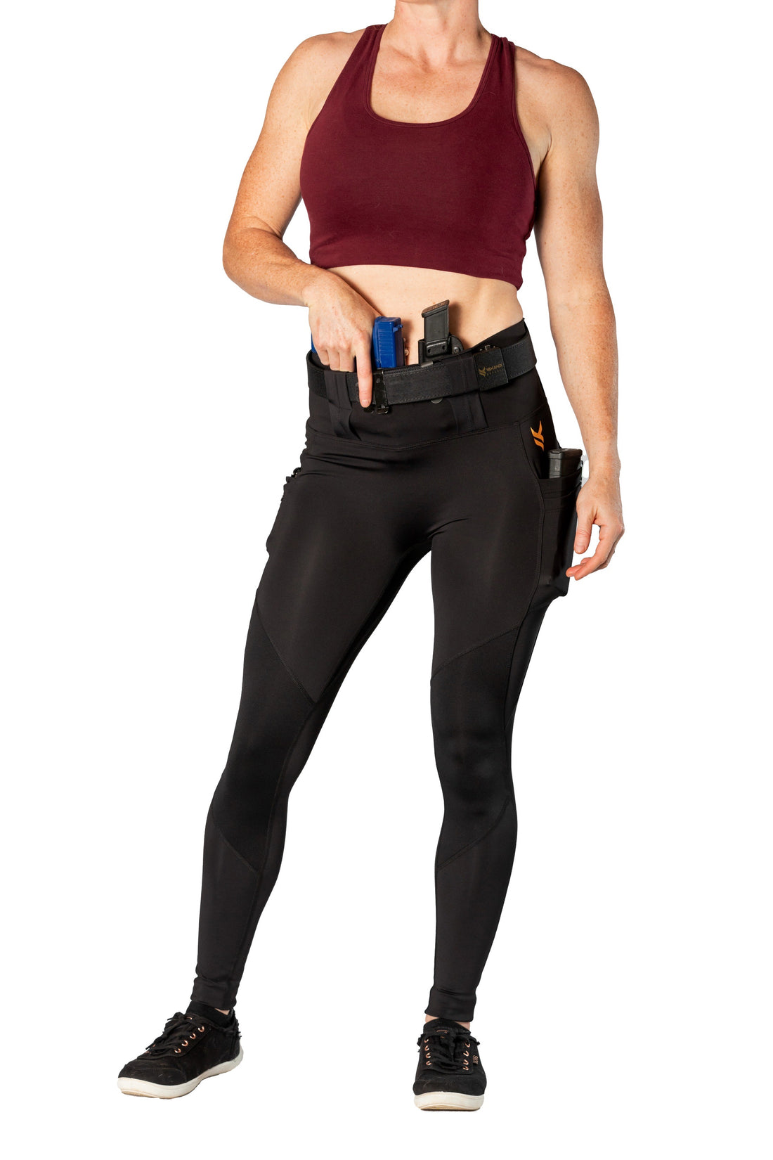 High Rise Crusader Leggings with new FlexCarry™ Waistband- Black (click the + below for more details)