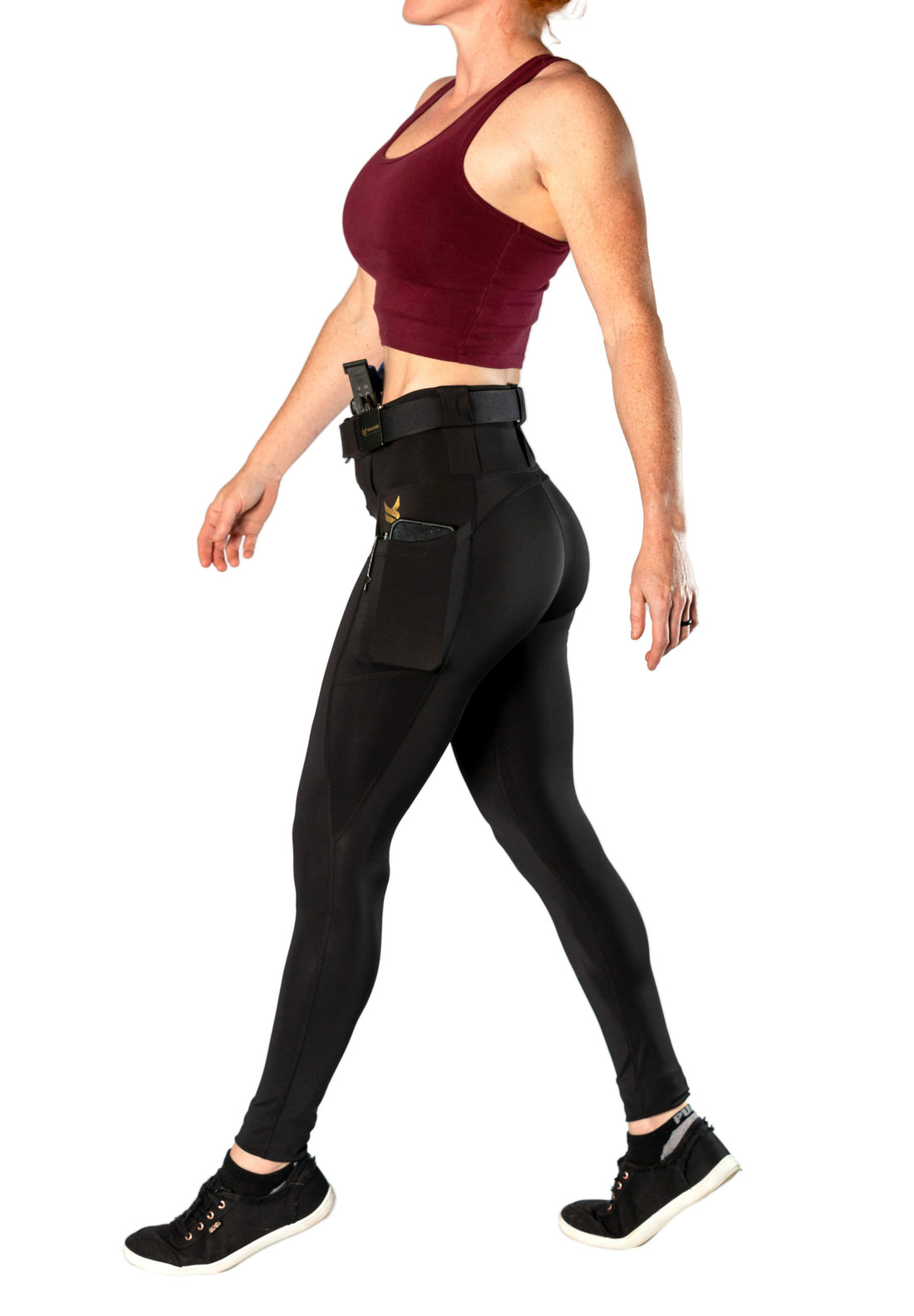Vakandi EDC Signature legging with new FlexCarry™ waistband - high rise, black (click + below for more detail)