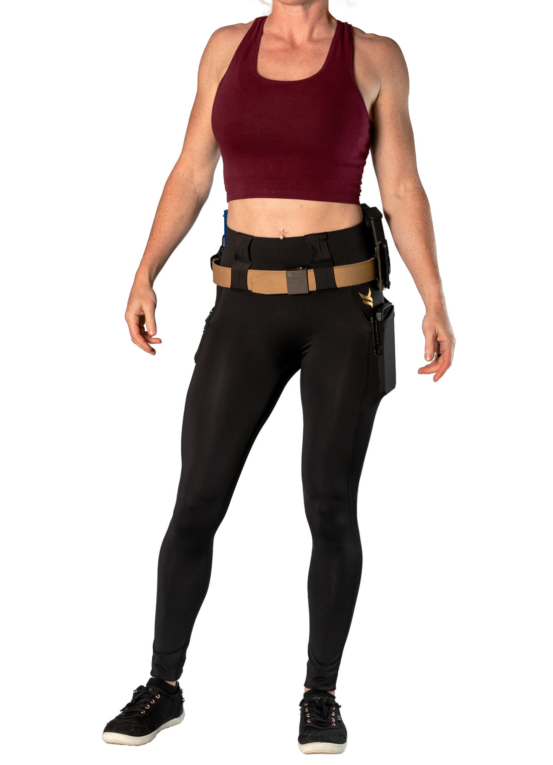 Vakandi EDC Signature legging with new FlexCarry™ waistband - high rise, black (click + below for more detail)