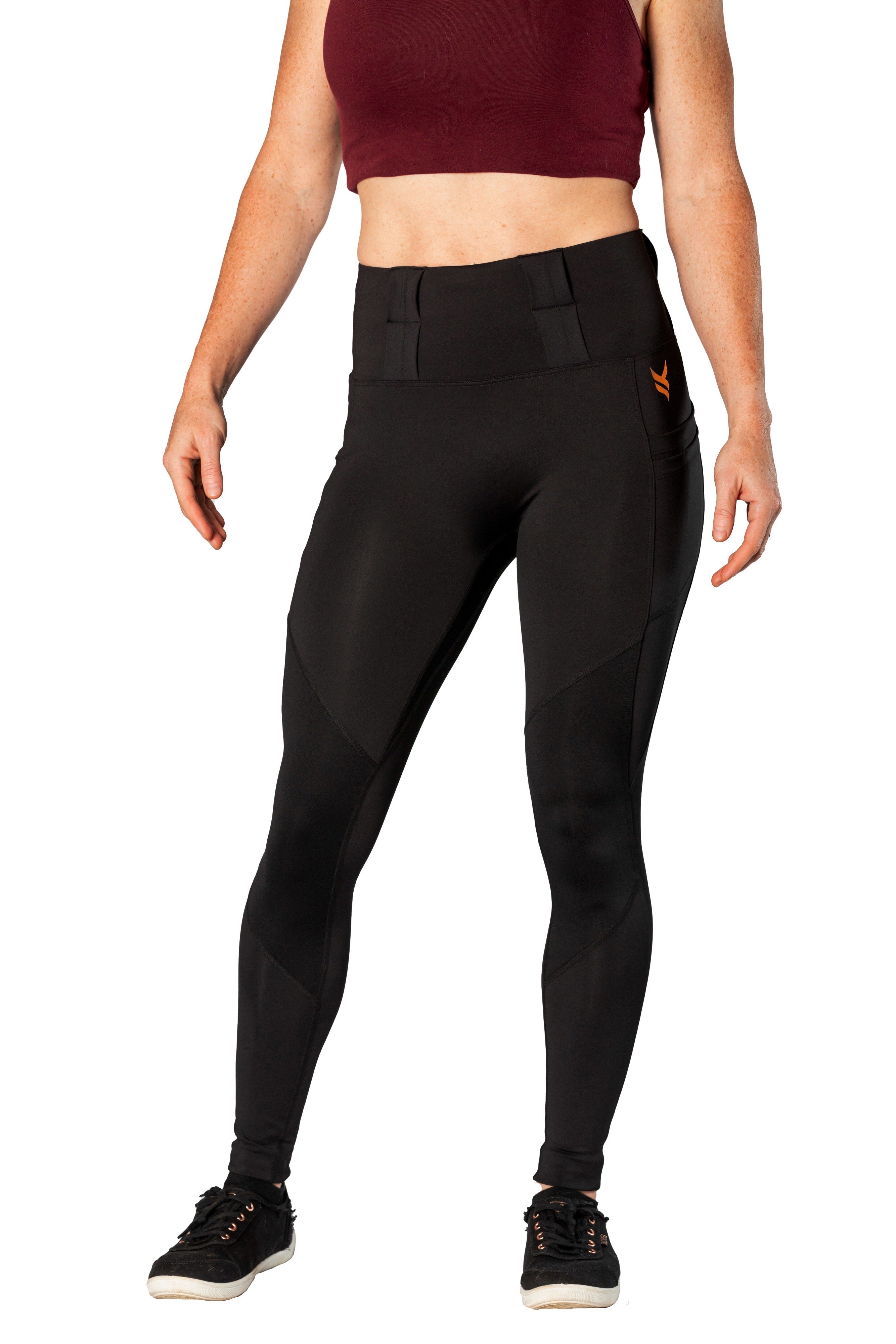 andarl Wide Leggings M ブラック　ロング High Waisted Lycra Leggings Holly Black - The Andamane