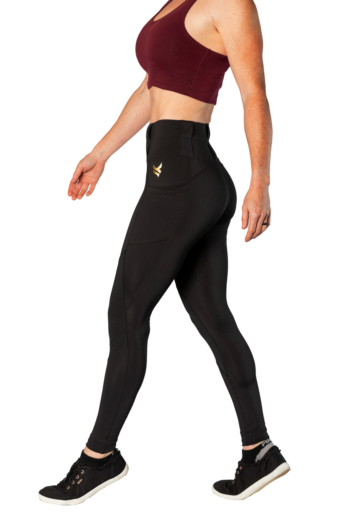 High Rise Crusader Leggings with new FlexCarry™ Waistband- Black (click the + below for more details)