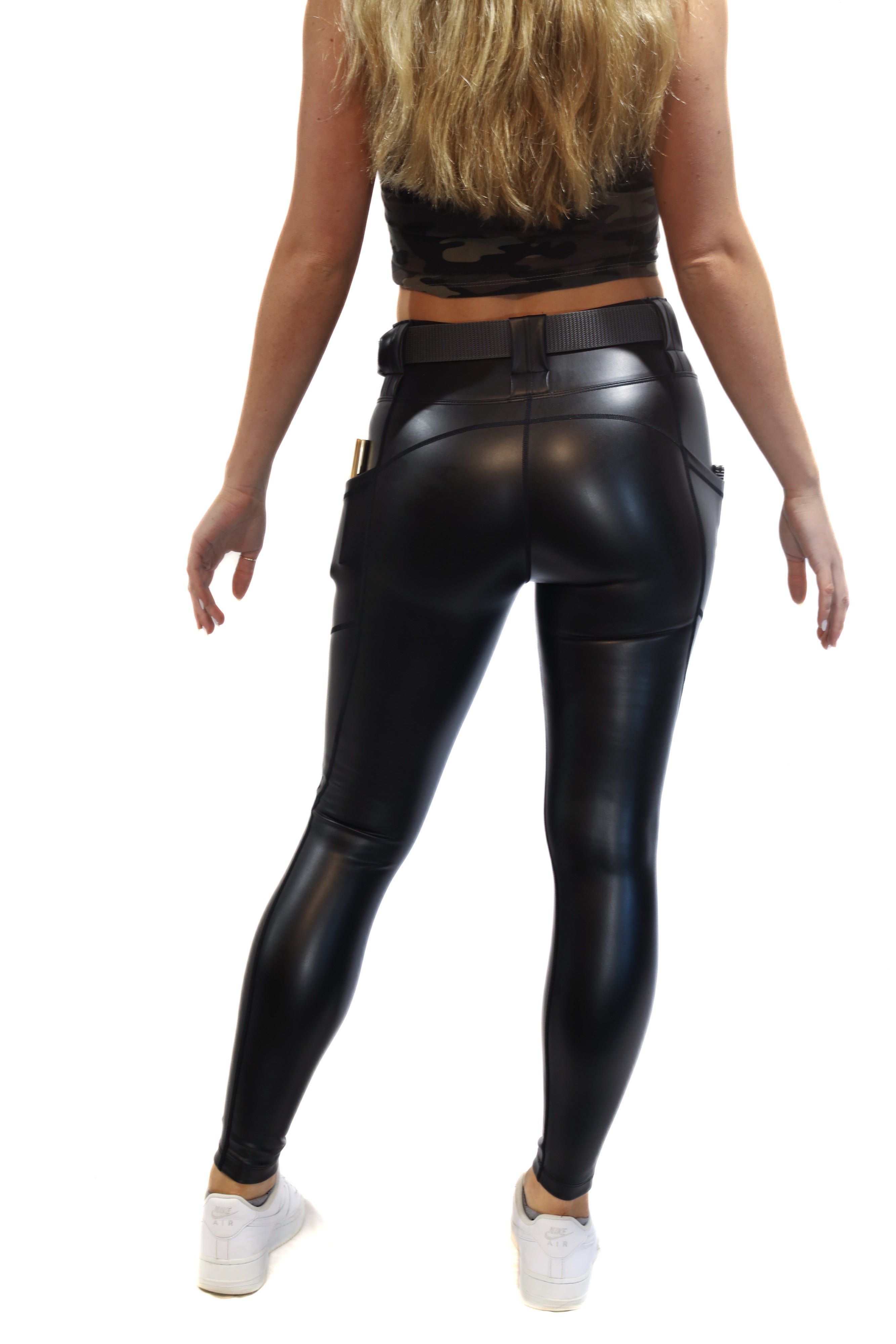 High Rise Faux Leather EDC Leggings -Black – Vakandi Apparel