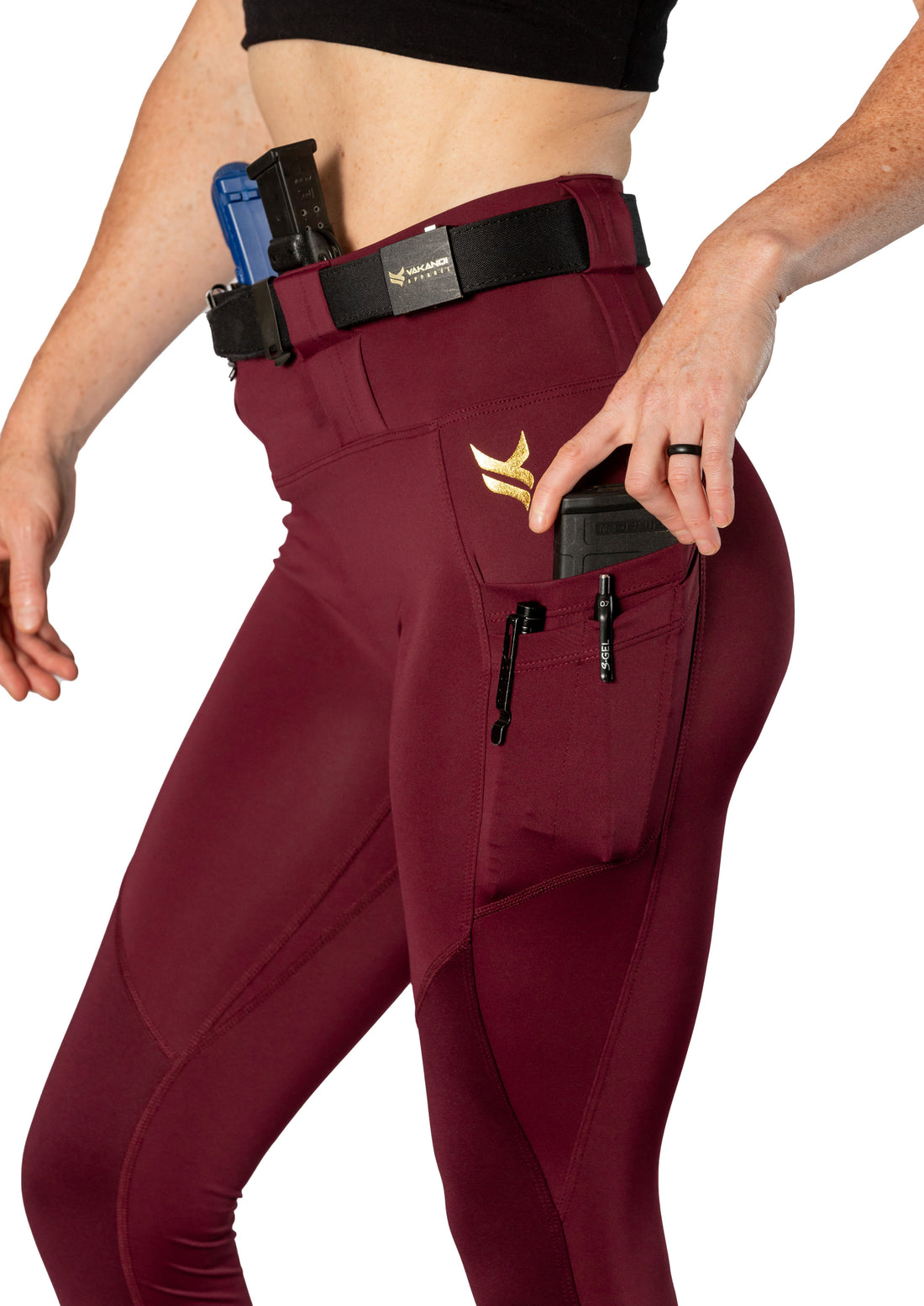 High Rise Crusader Leggings with new FlexCarry™ Waistband - Fig (click the + below for more details)
