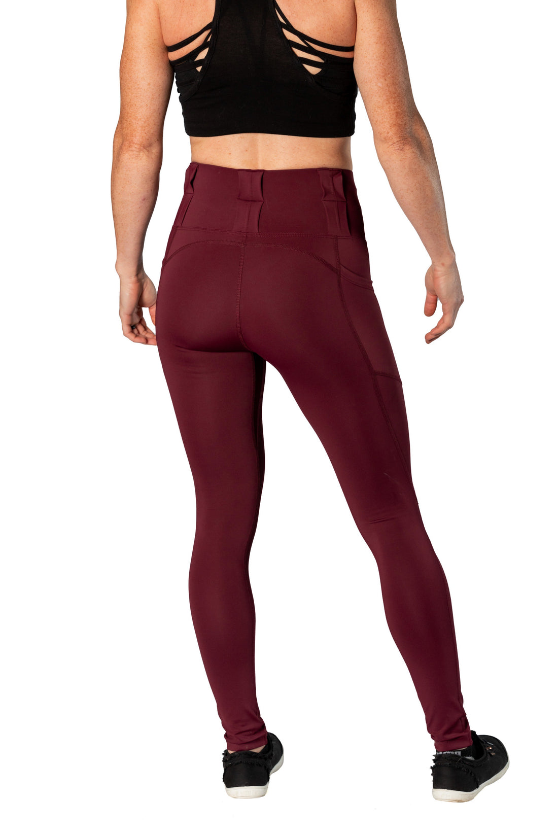 Vakandi EDC Signature legging with new FlexCarry™ waistband - high rise, fig (click + below for more detail)