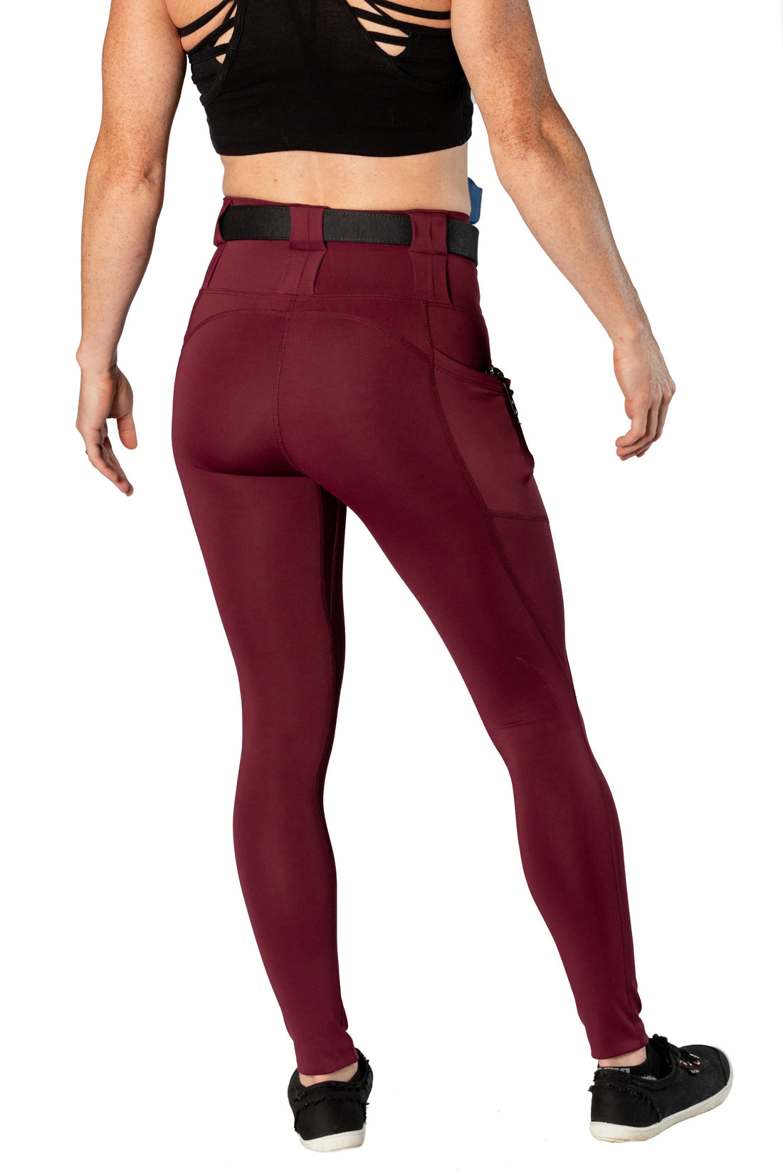 Vakandi EDC Signature legging with new FlexCarry™ waistband - high rise, fig (click + below for more detail)