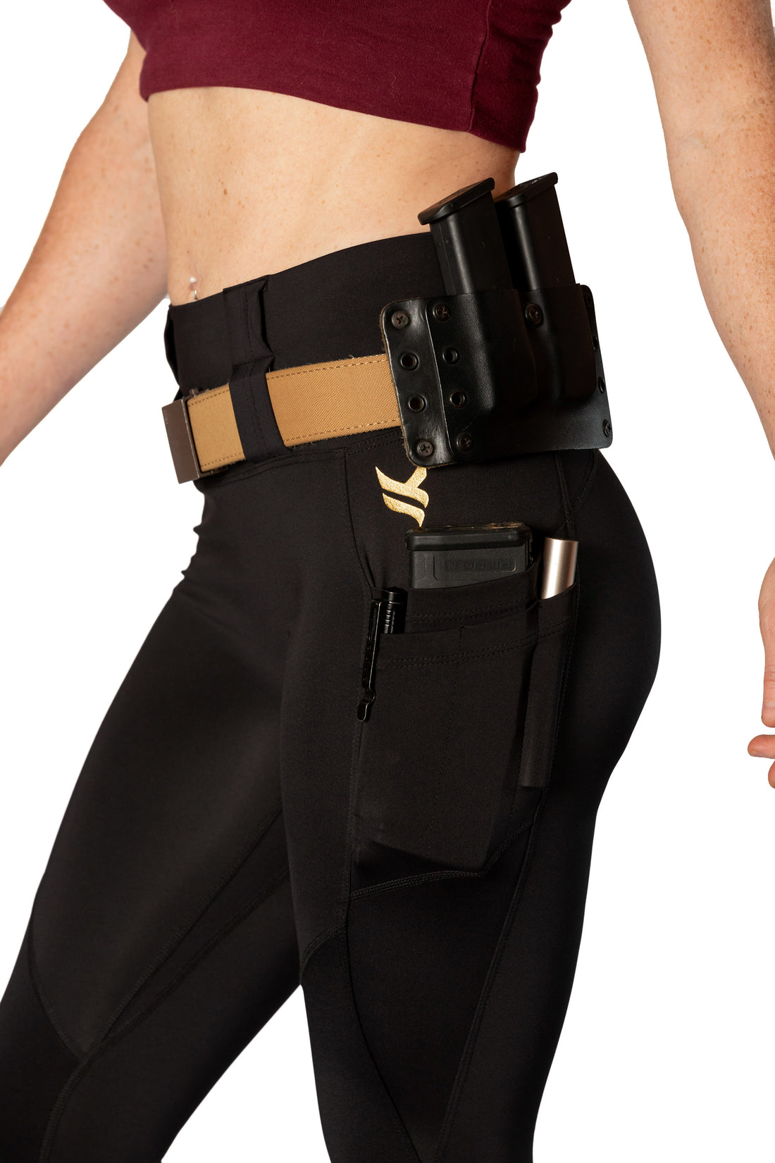 High Rise Crusader Leggings with new FlexCarry™ Waistband- Black (click the + below for more details)