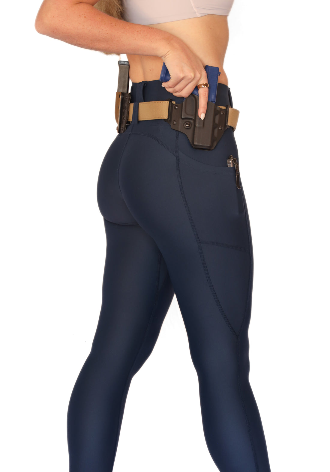 Signature High Rise Concealed Carry Leggings with new FlexCarry Waistband- Navy (Thick, Double-Brushed Fall/Winter Fabric)