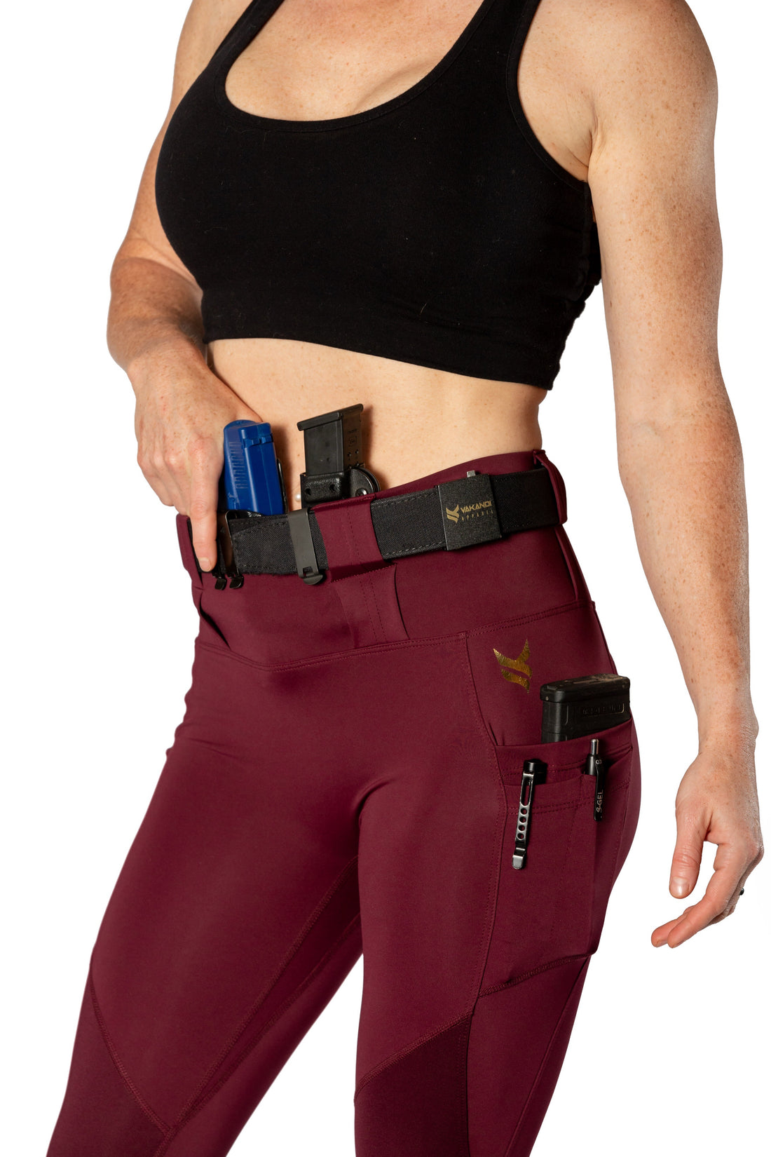 High Rise Crusader Leggings with new FlexCarry™ Waistband - Fig (click the + below for more details)