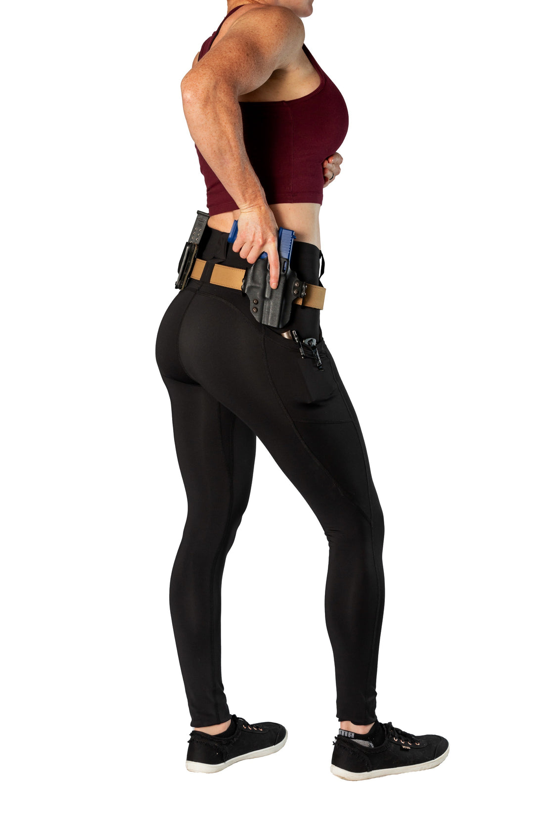 Vakandi EDC Signature legging with new FlexCarry™ waistband - high rise, black (click + below for more detail)