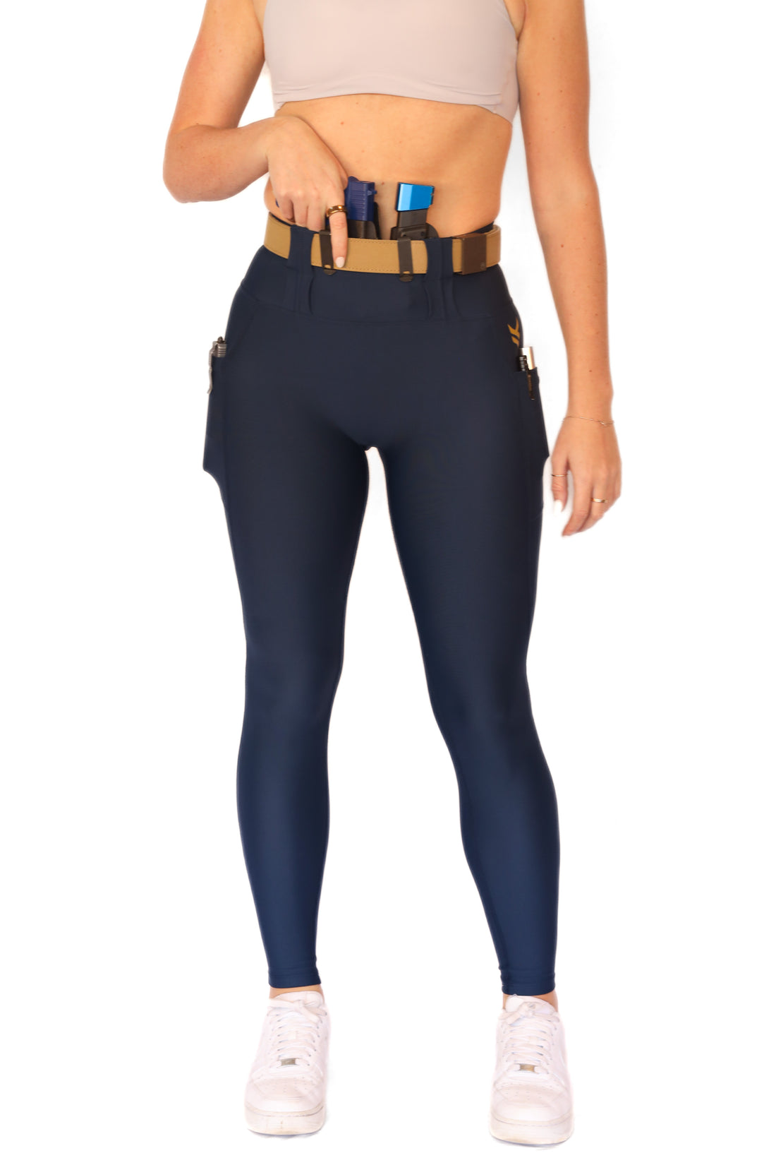 Signature High Rise Concealed Carry Leggings with new FlexCarry Waistband- Navy (Thick, Double-Brushed Fall/Winter Fabric)
