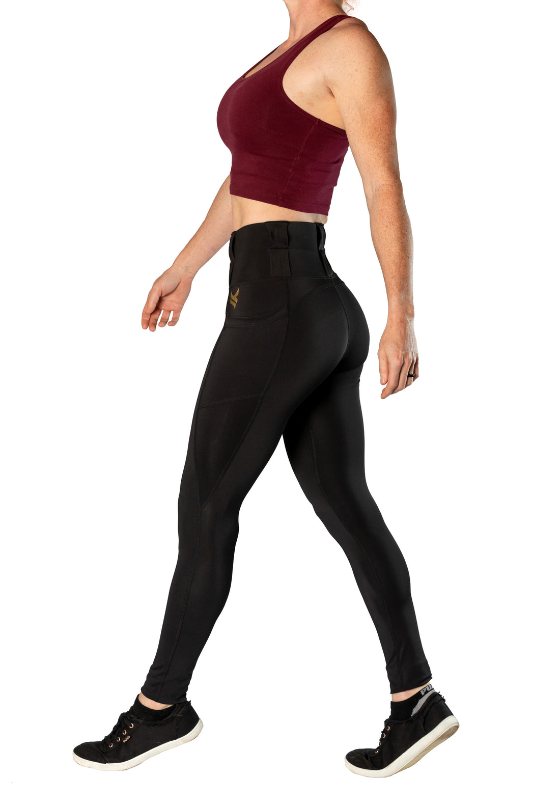Vakandi EDC Signature legging with new FlexCarry™ waistband - high rise, black (click + below for more detail)