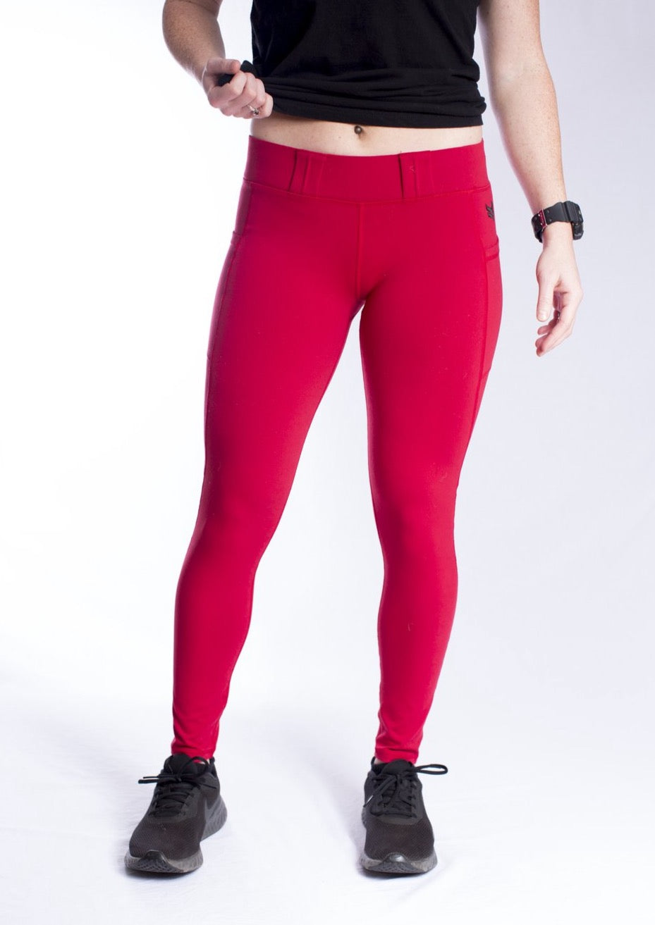 womens chili red conceal carry leggings