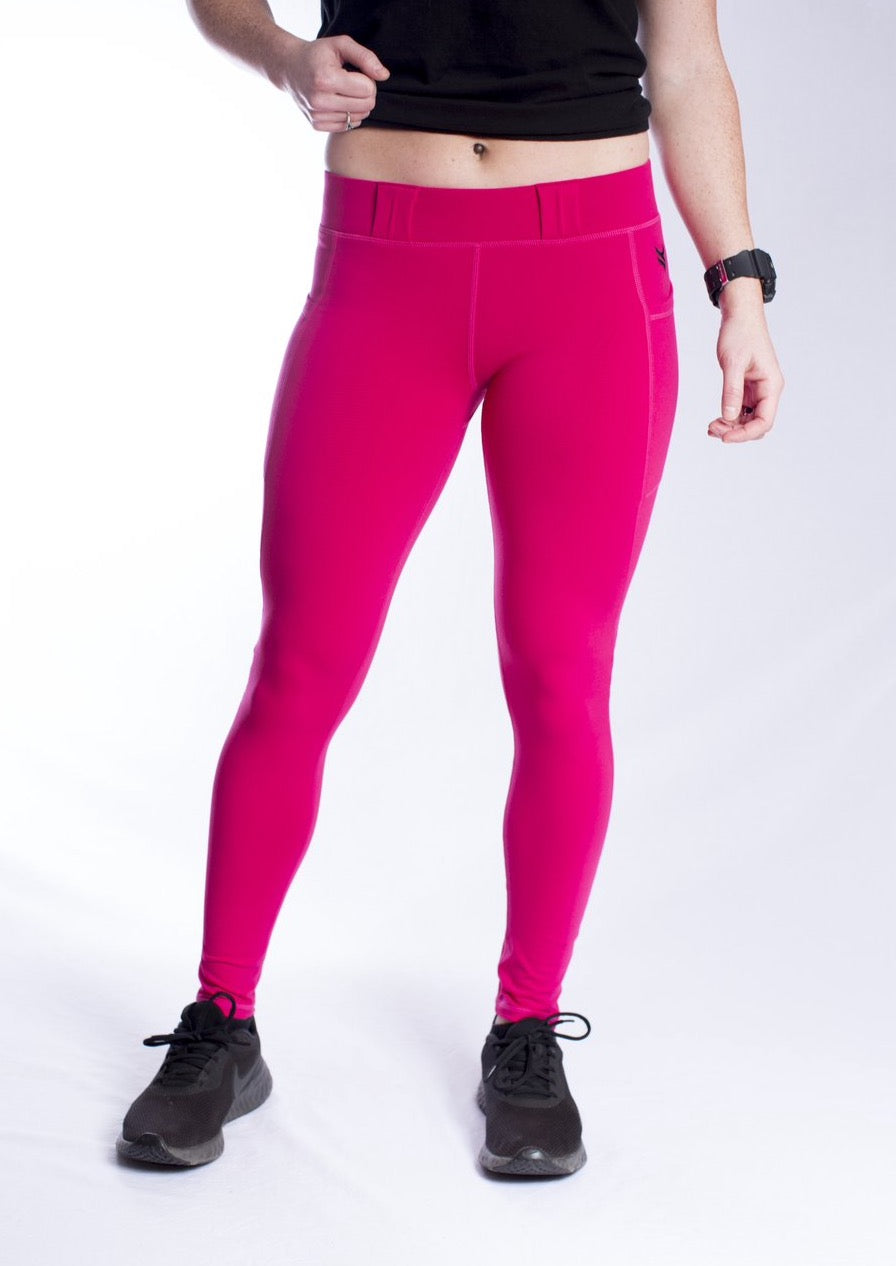 womens bright rose conceal carry leggings with beltloops