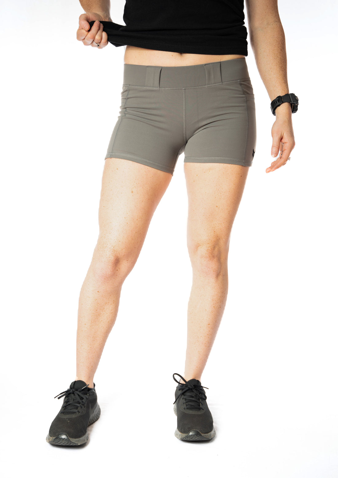 womens gray conceal carry compression shorts